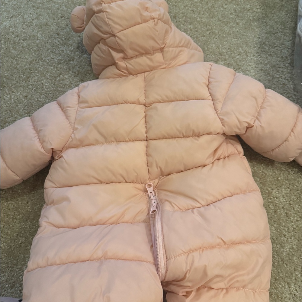 Pink Puffer Baby Snowsuit